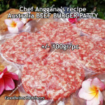Australia beef mince 85CL Anggana's BURGER PATTY seasoned with Italian herbs ECONOMY THIN frozen price for 500g 5pcs